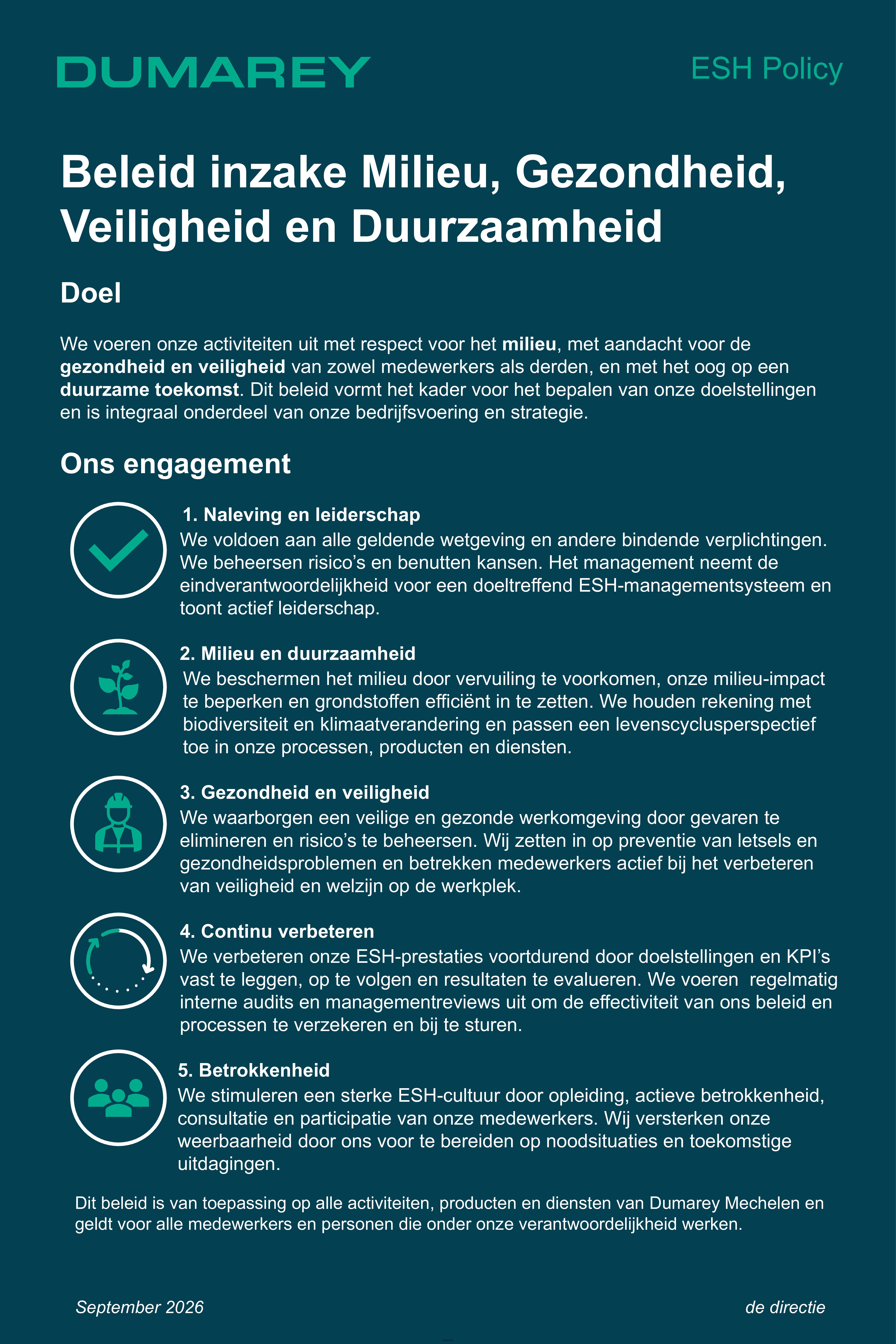 Dumarey-Mechelen-ESH-Policy